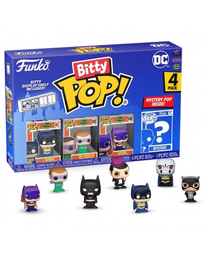 Фигурка Funko Bitty POP!: DC Comics S4: Batman+The Riddler+Batgirl+Mystery (1 of 4) 4PK 71314 