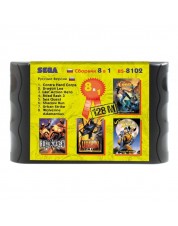 Игровой картридж для Sega Сборник 8 в 1 (русская версия) (Contra+RoadR3+UrbanSt+...)