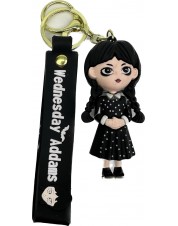 Брелок для ключей в виде куклы Семейка Аддамс Уэнсдей черно-серый, 8 см