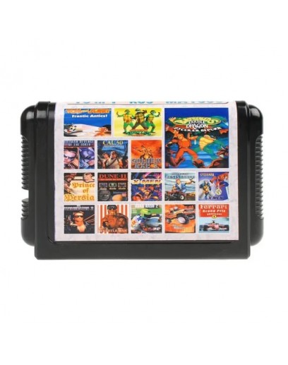Игровой картридж для Sega Сборник 16 в 1 (русская версия) (BToads+GAxe3+Dune+RRash2+RockRoll...) 