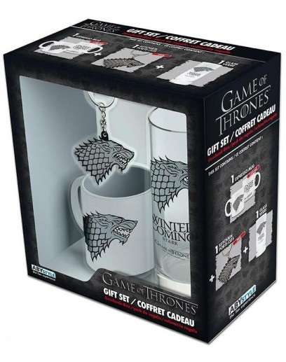 Набор подарочный Game of Thrones Stark Бокал 290ml+Брелок+Кружка 110ml ABYPCK085 
