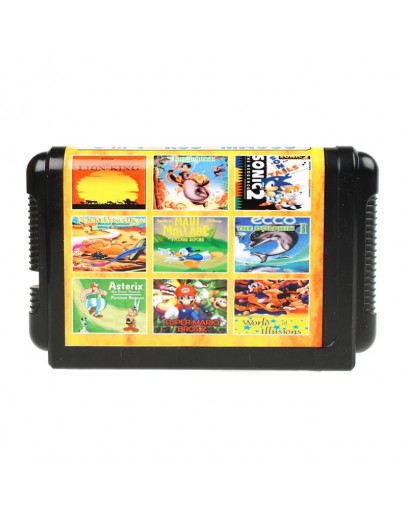 Игровой картридж для Sega Сборник 9 в 1 (русская версия) (LKing+Donald+JBook+SMario+DDem+Son2+...) 