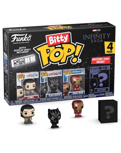 Фигурка Funko Bitty POP!: Marvel Infinity Saga S4: Loki+B Panther+Iron Man+Mystery (1 of 4) 4PK 71506 