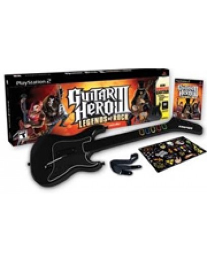 Guitar Hero III: Legends of Rock Bundle (комплект с беспроводной гитарой) (PS2) 