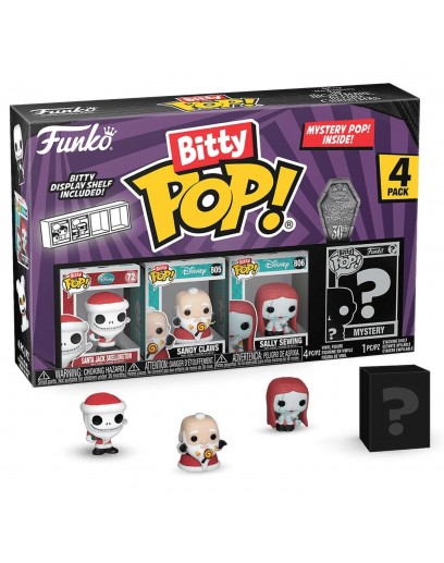 Фигурка Funko Bitty POP!: Disney TNBC S4: Santa Jack+Sandy Claws+Sally+Mystery (1 of 4) 4PK 73022 