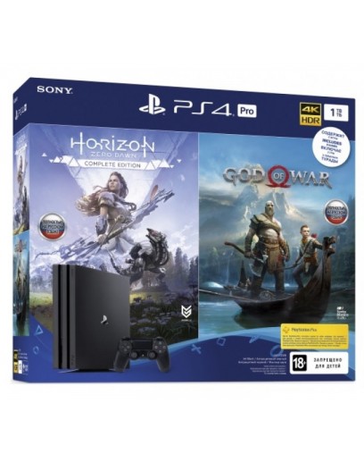Игровая приставка Sony PlayStation 4 Pro 1 ТБ + Horizon Zero Dawn + God Of War 
