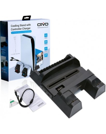 Вертикальная подставка OIVO Cooling Stand with Controller Charger для PS5 (IV-P5235B) 