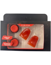 Насадки на стики + триггеры Simple Trigger Set (Red) (PS4)