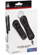 Комплект силиконовых чехлов 4Gamers Silicone Jackets для PS Move (черный) (PS3)