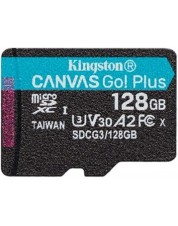 Карта памяти Kingston Canvas Go! Plus microSDXC 128 ГБ Class 10, V30, A2, UHS-I U3, R/W 170/90 МБ/с