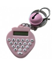 Брелок для ключей Калькулятор в виде сердечка, розовый, 10 см