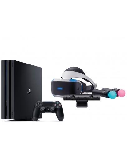 Игровая приставка Sony PlayStation 4 Pro 1 ТБ + Playstation VR (CUH-ZVR2) + PS4 Move + Camera 