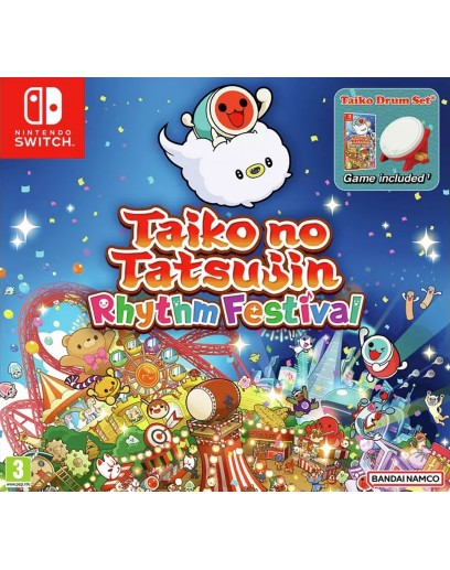 Taiko no Tatsujin: Rhythm Festival Bundle (Game + Taiko Drum Set) (Nintendo Switch) 