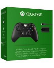 Беспроводной геймпад Xbox One (Black) + Play & Charge Kit