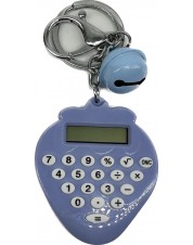 Брелок для ключей Калькулятор в виде сердечка, голубой, 10 см