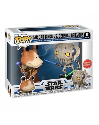 Фигурка Funko POP! Bobble: Star Wars: Clone Wars: Duels Jar Jar Binks vs General Grievous (Gamestop Exclusive) 2PK 76862 