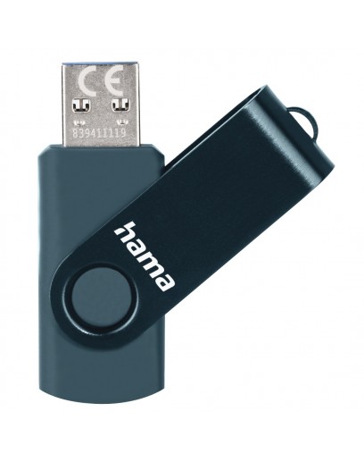 Флешка Hama "Rotate" USB 3.0, 256GB, 90MB/s, petrol blue 