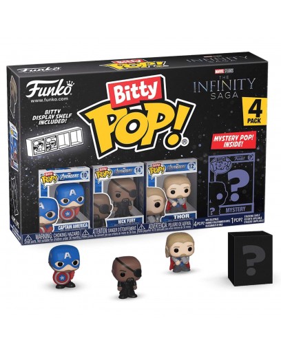 Фигурка Funko Bitty POP!: Marvel Infinity Saga S1: Cap America+Nick Fury+Thor+Mystery (1 of 4) 4PK 71503 