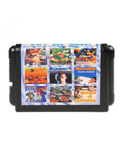 Игровой картридж для Sega Сборник 9 в 1 (русская версия) (Boogerman+EJim2+MaxCar+Worms+TomJer+...) 