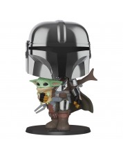 Фигурка Funko POP! Bobble: Star Wars: Mandalorian: Mandalorian with Child Chrome 10" 49931