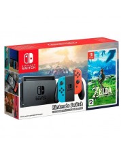 Игровая приставка Nintendo Switch (неоновый красный/неоновый синий) + Zelda