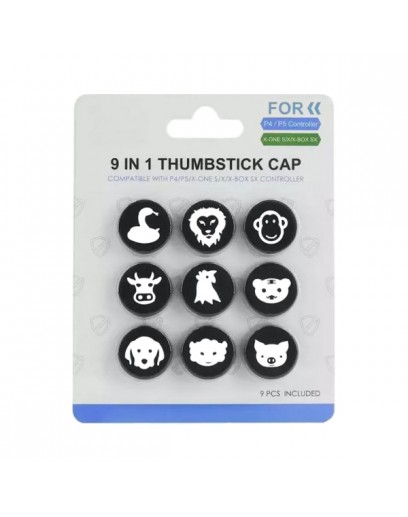 Комплект насадок на стики Thumbstick Cap 9 in 1 (PS4 / PS5 / Xbox One / Series) 