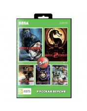 Игровой картридж для Sega Сборник 5 в 1 (Mortal Kombat)