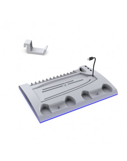 Вертикальная подставка Dobe Multifunctional Cooling & Charging Stand для PS5/Slim/Pro (TP5-3570D), White 