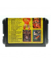 Игровой картридж для Sega Сборник 16 в 1 (русская версия) (Contra+MK3Ul,5+...)