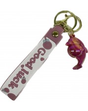 Брелок для ключей Дельфин с мячом, 4,5 см пурпурный