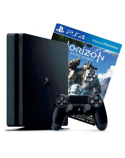 Игровая приставка Sony PlayStation 4 Slim 500 ГБ (Black) + Игра Horizon 