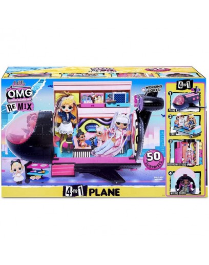 Игровой набор MGA Entertainment L.O.L. OMG Remix Самолет трансформер 4 в 1 50+ сюрпризов (571339) 