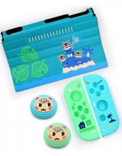 Чехол-шторка на экран + силиконовый чехол для Joy-Con + накладки на стики (Animal Crossing) (GNS-102) (Nintendo Switch)