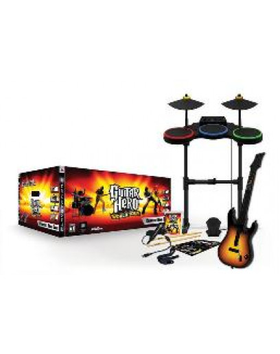 Guitar Hero World Tour - Complete Band Pack (игра+гитара+барабаны) (PS2) 