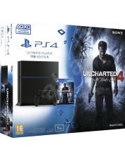 Игровая приставка Sony PlayStation 4 1 ТБ (Black) + Uncharted 4 Путь Вора (CUH-1216B)
