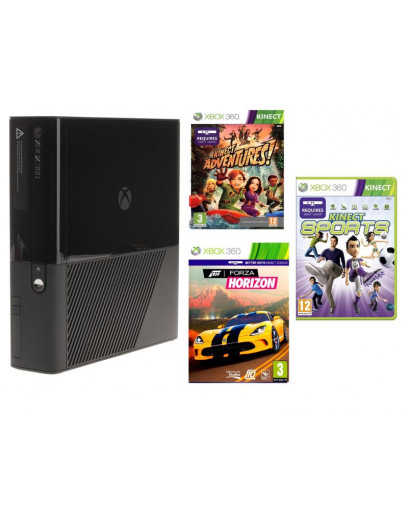 Игровая приставка Microsoft Xbox 360 E 500 ГБ + Kinect + Kinect Sports + Forza + Kinect Adventures 